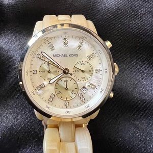 Cream color Michal Kors watch